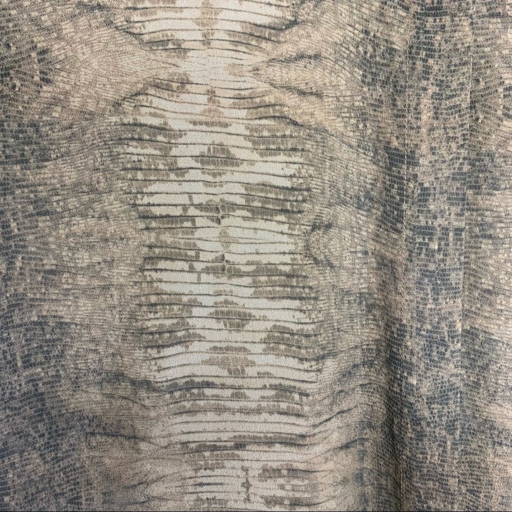 Lafayette 148 Brown Silk Blend Julianne Python Print Shirt Button-down Top - Picture 6 of 8
